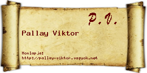 Pallay Viktor névjegykártya