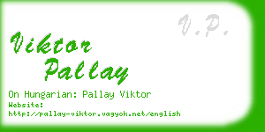 viktor pallay business card